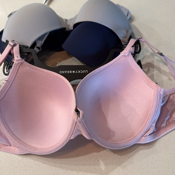 NWT Lucky Brand Women's Pink, Navy and Gray Bra Set 38C - Picture 9 of 12